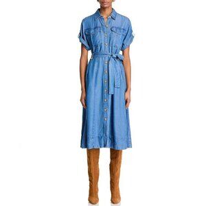 Derek Lam 10 Crosby Gaelle Short Sleeve Belted Utility Shirtdress sizs S
